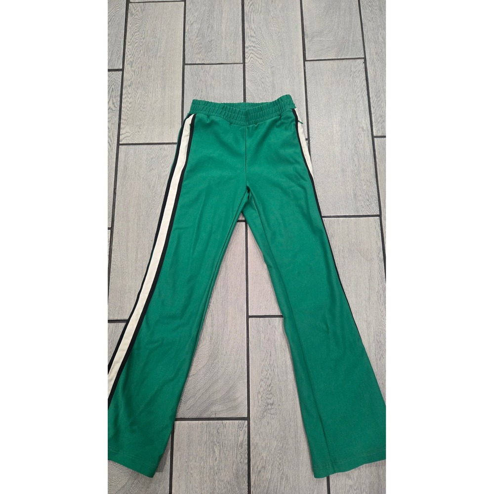 Maeve Anthropologie Green Side Stripe Track Pants XS Straight Leg Elastic Waist